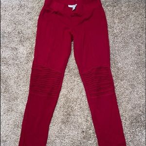 Red leggings
